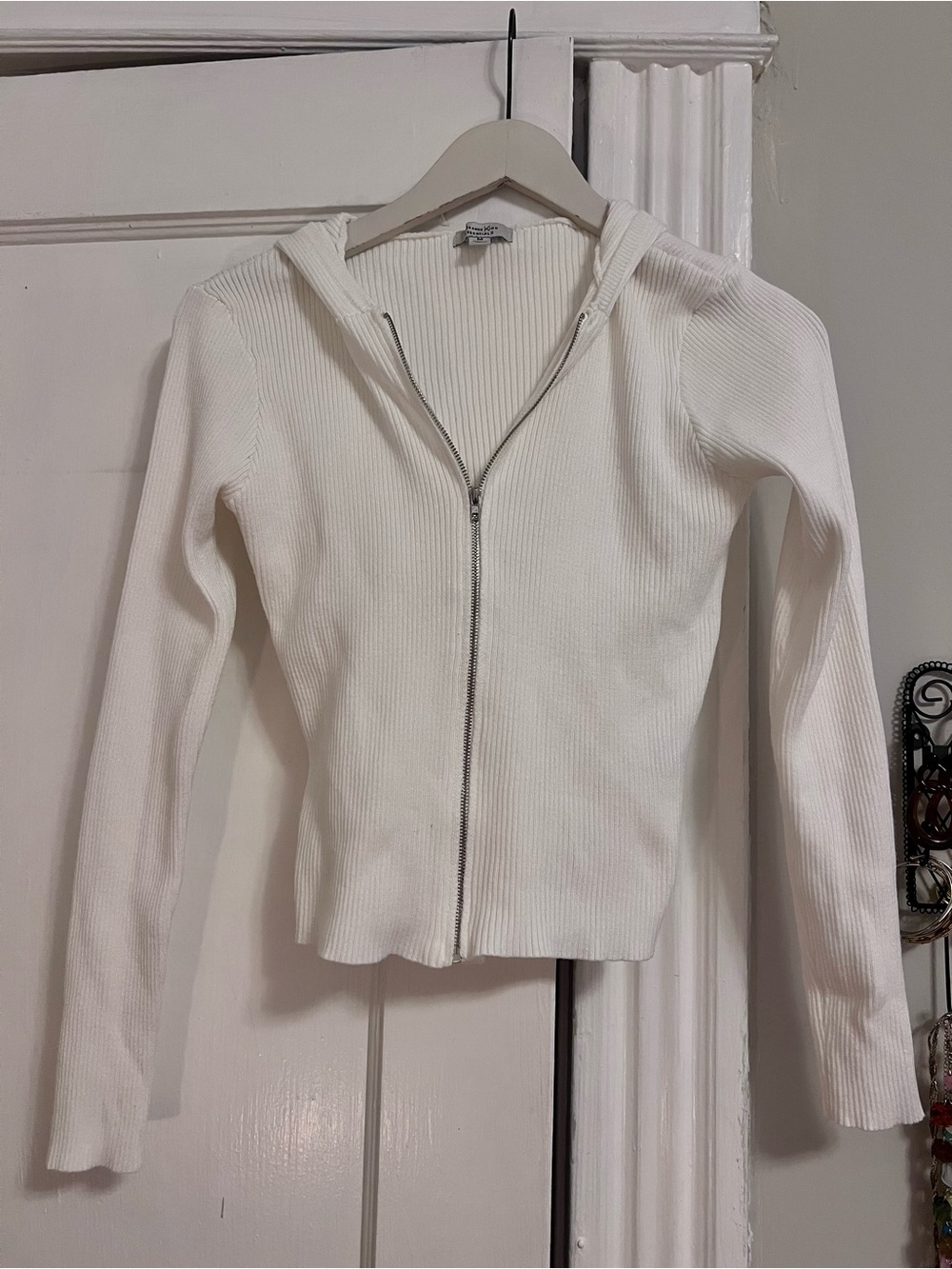 White Zip Up Hoodie